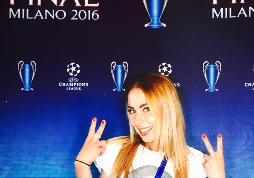 Sara Marinaccio assistente coreografa alla finale di Champions League di sabato